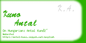 kuno antal business card
